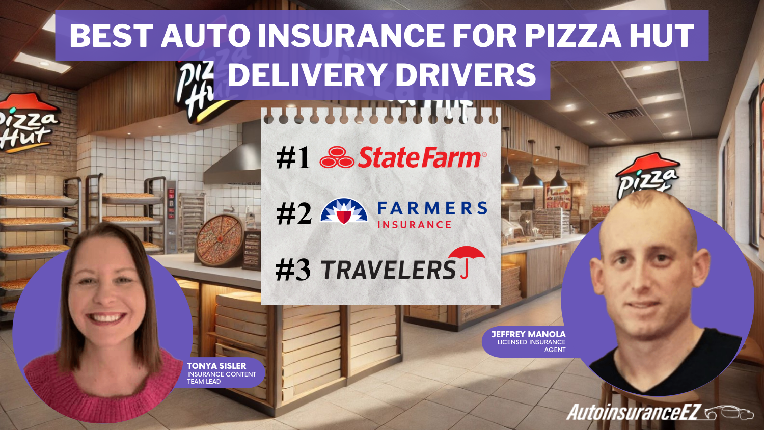 State Farm, Farmers, and Travelers: Best auto insurance for Pizza Hut delivery drivers