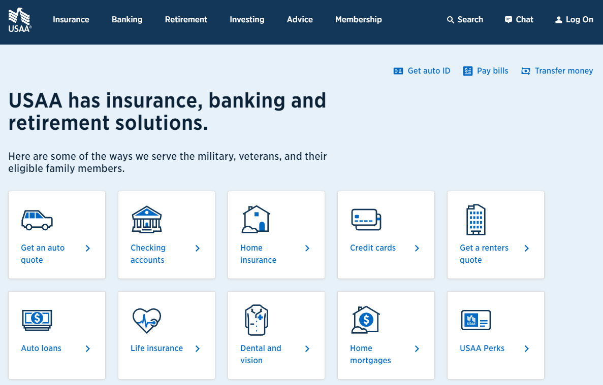 USAA Screenshot: Cheap Auto Insurance in South Carolina