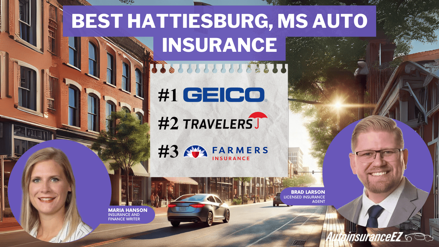 Geico, Travelers, and Farmers: Best Hattiesburg, MS auto insurance