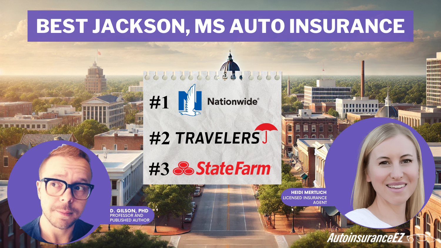 Nationwide, Travelers, and State Farm: Best Jackson, MS auto insurance