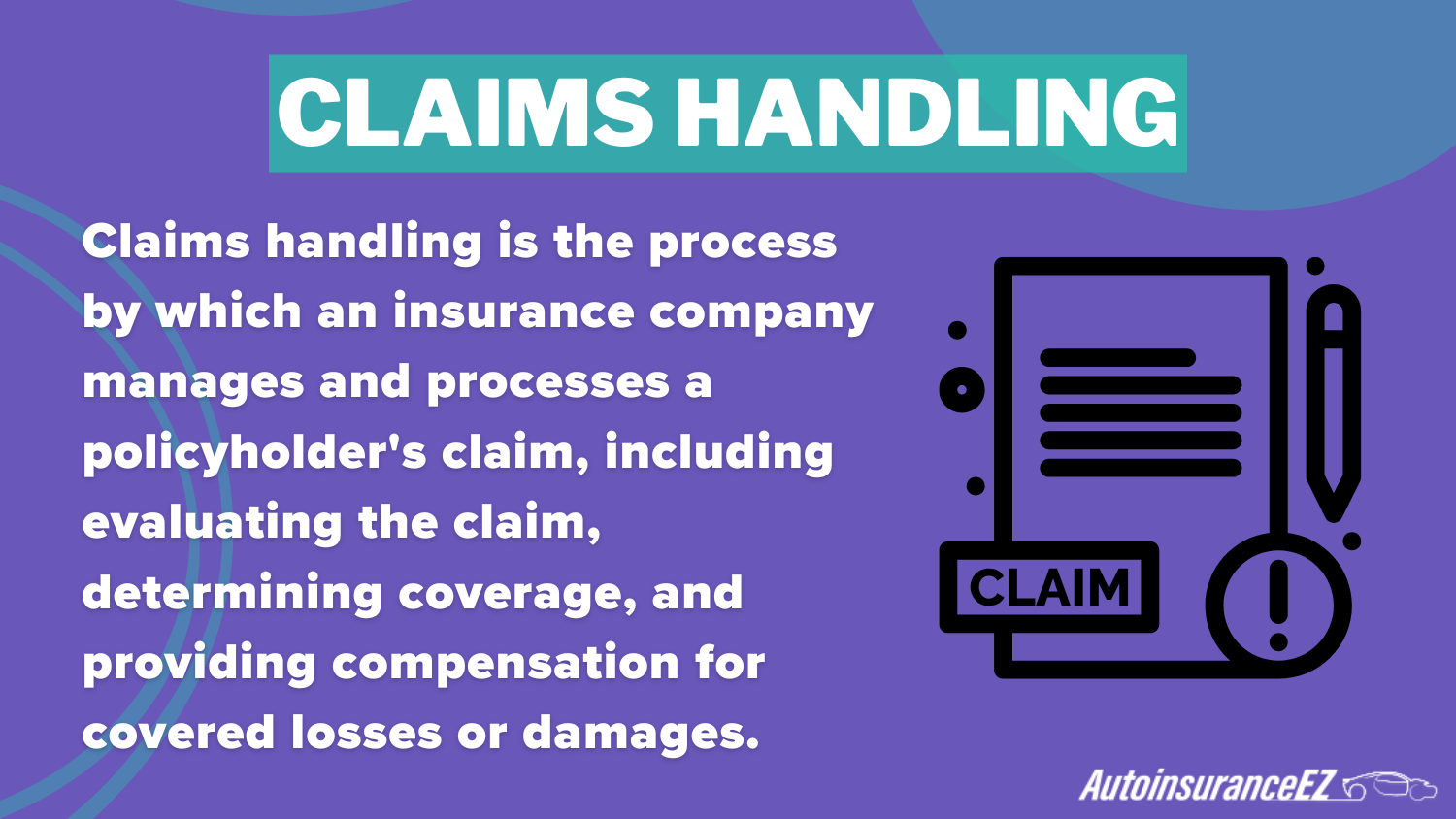 Best Bowling Green, KY Auto Insurance: Claims Handling Definition Card